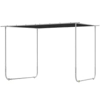 Pergola Gazebo 3x3 m con Rotelle, Copertura Anti-UV e Telaio in Acciaio, Grigio