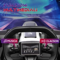 Go Kart Elettrico per Bambini 6-12 Anni 24V 12km/h con Seggiolino Regolabile, Bianco