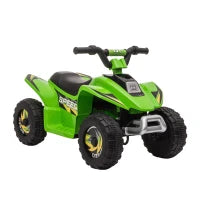 Quad Elettrico per Bambini con Batteria Ricaricabile 6V e Marcia Avanti e Indietro, 72x40x45.5 cm, Verde