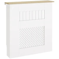 Copritermosifoni con Doghe e decorazione a Nido d'Ape, 78x19x81 cm, Bianco