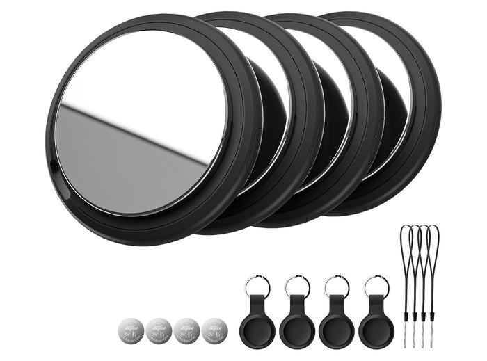 Localizzatore Smart Air Tracker Tag Compatibile Apple solo iOS Batteria di Ricambio Inclusa Adatto per Chiavi Portafoglio Auto Bici Cane Gatto Nero Confezione da 4