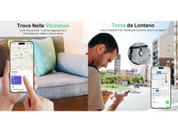 Localizzatore Smart Air Tracker Tag Compatibile Apple solo iOS Batteria di Ricambio Inclusa Adatto per Chiavi Portafoglio Auto Bici Cane Gatto Nero Confezione da 4