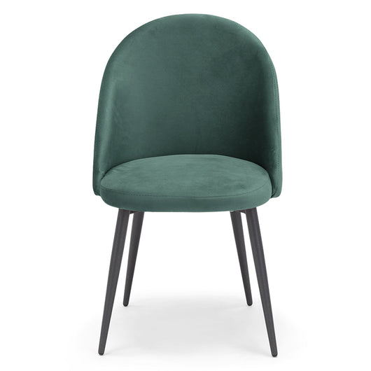 Sedia Lola, 100% Made in Italy, imbottita in tessuto effetto vellutato antimacchia idrorepellente, gambe in metallo ghisa, colore Petrolio