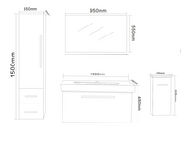 Mobile bagno nero 100 cm lavabo e colonna inclusi – London