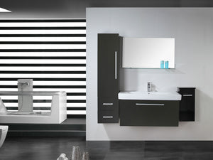 Mobile bagno nero 100 cm lavabo e colonna inclusi – London