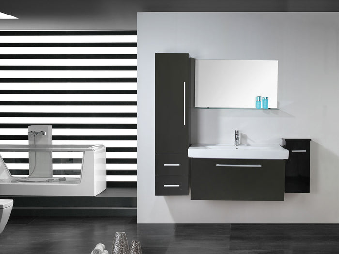 Mobile bagno nero 100 cm lavabo e colonna inclusi – London