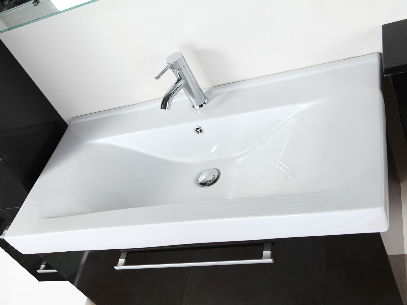 Mobile bagno nero 100 cm lavabo e colonna inclusi – London