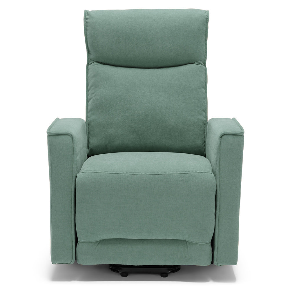 Poltrona relax manuale Londra, reclinabile manualmente, 3 diverse posizioni, design moderno, seduta ergonomica, tessuto idrorepellente, colore Salvia