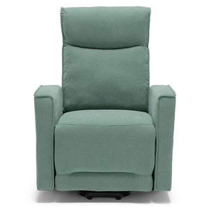 Poltrona relax manuale Londra, reclinabile manualmente, 3 diverse posizioni, design moderno, seduta ergonomica, tessuto idrorepellente, colore Salvia