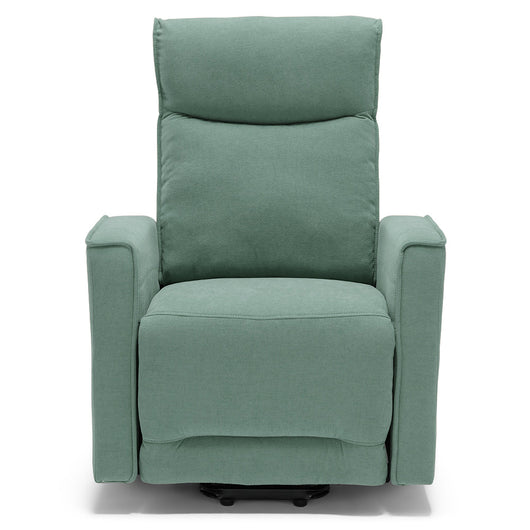 Poltrona relax manuale Londra, reclinabile manualmente, 3 diverse posizioni, design moderno, seduta ergonomica, tessuto idrorepellente, colore Salvia