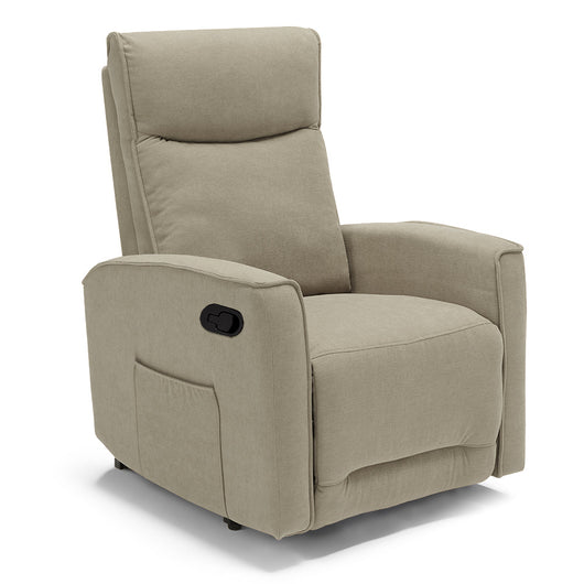 Poltrona relax manuale Londra, reclinabile manualmente, 3 diverse posizioni, design moderno, seduta ergonomica, tessuto idrorepellente, colore Tortora