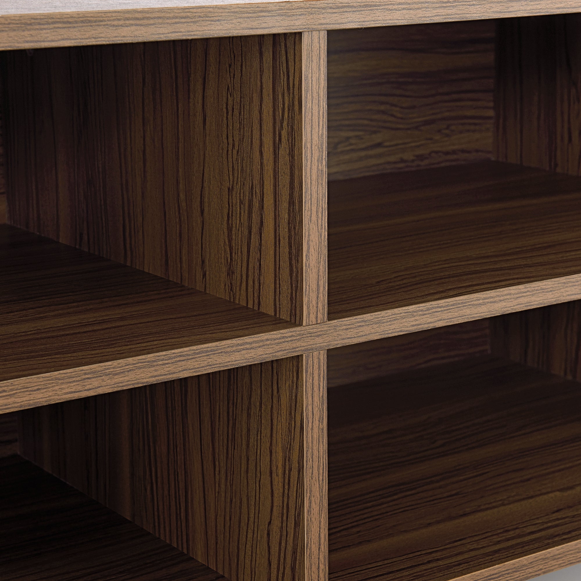 Mobile da Soggiorno Gränne a 4 Scomparti - Color Legno Scuro [en.casa]