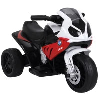 Moto Elettrica per Bambini Max. 20kg con Licenza BMW, Macchina Elettrica con 3 Ruote, Batteria Ricaricabile 6V, Bianco Rosso, 66x37x44cm