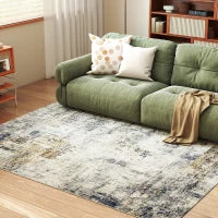 Tappeto per soggiorno, Poliestere, design artistico moderno, lavabile, Grigio