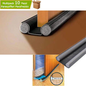 Multipack 10 pezzi parafreddo paraspifferi sottoporta in polietilene lunghezza cm 95 antracite