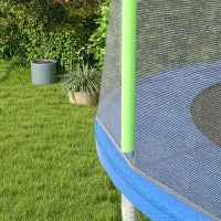 Rete di Protezione per Trampolini a 8 Pali con Ingresso con Cerniera, in PE, Ø366x180 cm, Nero e Verde