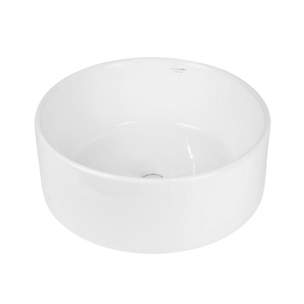 Lavabo da appoggio ceramica bianco tondo arredo bagno lavandino 41x41x16,5 cm *** confezione 1