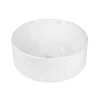 Lavabo da appoggio ceramica bianco tondo arredo bagno lavandino 41x41x16,5 cm *** confezione 1