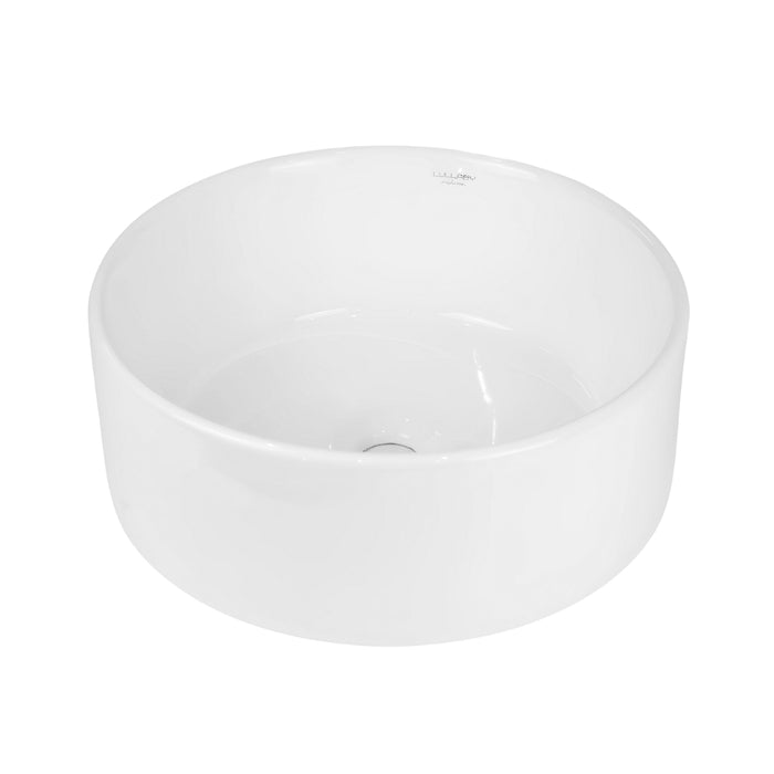 Lavabo da appoggio ceramica bianco tondo arredo bagno lavandino 41x41x16,5 cm *** confezione 1