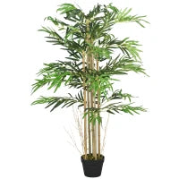 Bambù Artificiale XXL 1,15H m albero artificiale 730 Foglie dense realistiche Vaso Incluso Nero Verde