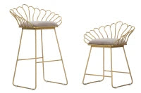 Sgabello Glam Flower Grigio Cm 57X52X94-56X48X72,50