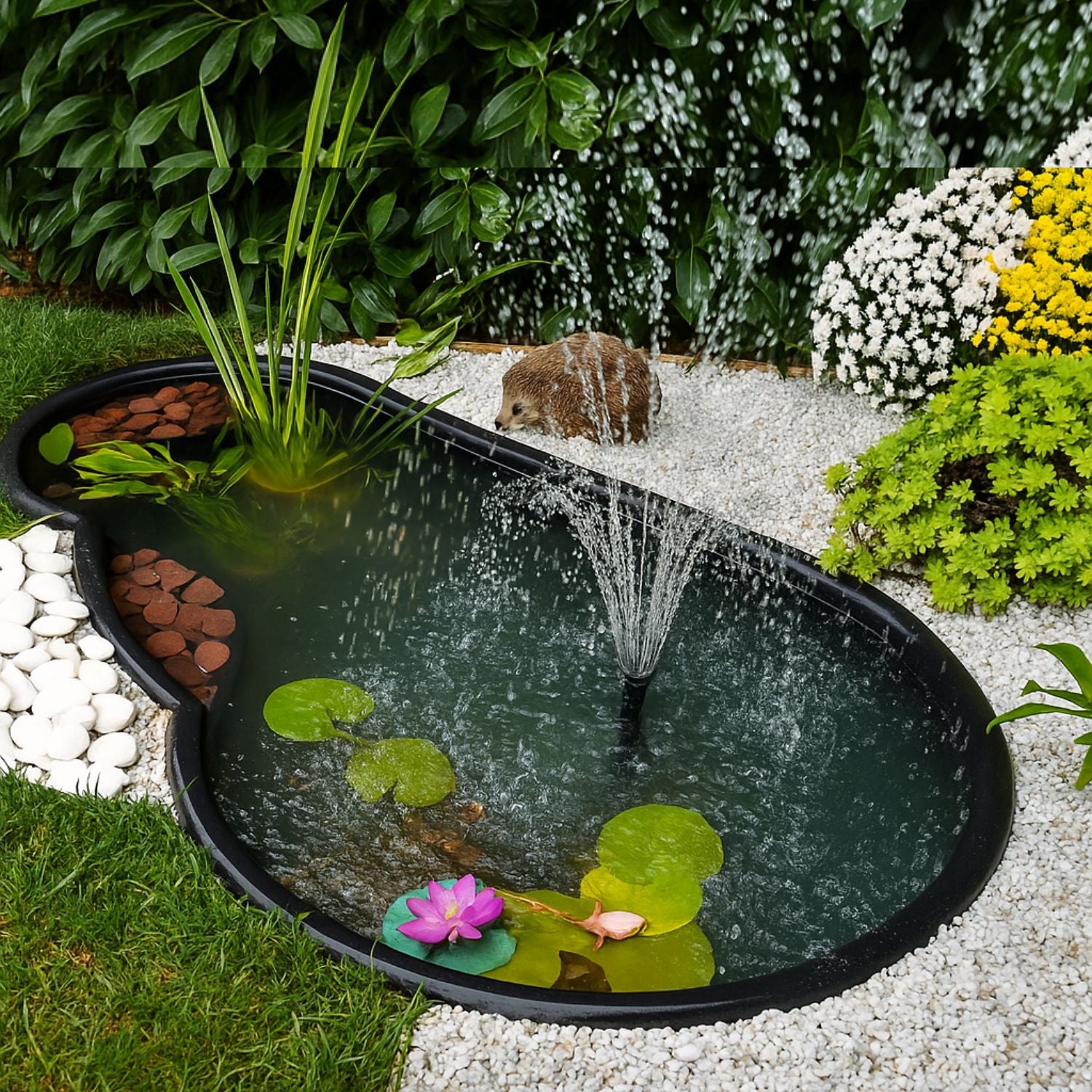 Laghetto da giardino tovel nero litri 500 da 190x105xh52