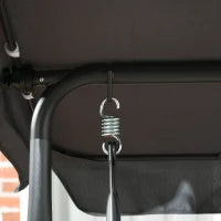 Dondolo da Giardino 3 Posti in Rattan PE e Acciaio con Tettuccio Regolabile e Portabicchieri, 204x112x150 cm