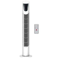 Ventilatore Colonna Oscillante Silenzioso 40 W con Telecomando, Pannello di Controllo Tattile, 3 Velocità, Ø18 x 78,5H cm, Bianco
