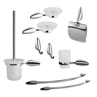 Set 9 pezzi accessori da bagno odissea acciaio cromato dal design moderno
