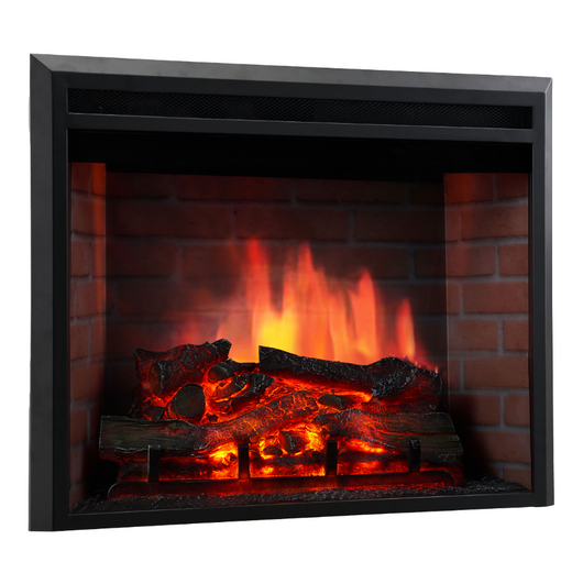 Camino elettrico LUCA - Camino elettrico a incasso con riscaldamento, effetto fiamma 3D, 12 colori di fiamma, telecomando - 23 pollici