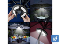 Luce LED a Batteria e USB per Pali Ombrelloni Campeggio Giardino 36 Led 8000 K 5V 1A 120lm o 400 LM, 2 Livelli di Luminosità