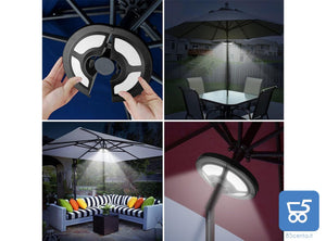 Luce LED a Batteria e USB per Pali Ombrelloni Campeggio Giardino 36 Led 8000 K 5V 1A 120lm o 400 LM, 2 Livelli di Luminosità
