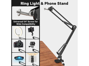 Luce ad Anello LED da 10'' con Treppiede per Smartphone 3 Modalità di Colore e 10 Livelli di Luminosità – Ideale per Selfie Trucco TikTok YouTube e Videoconferenze