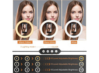 Luce per Selfie Staffa Triangolare Luce ad Anello LED da 3 Modalità di Illuminazione con 10 Luminosità per Trucco Fotografia Video