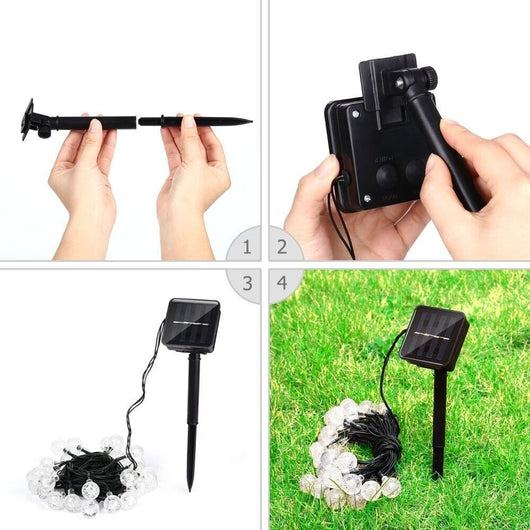 Luci Di Natale Catena 60 LED TUBO ad Energia Solare 11 mt Multicolore QP11M60