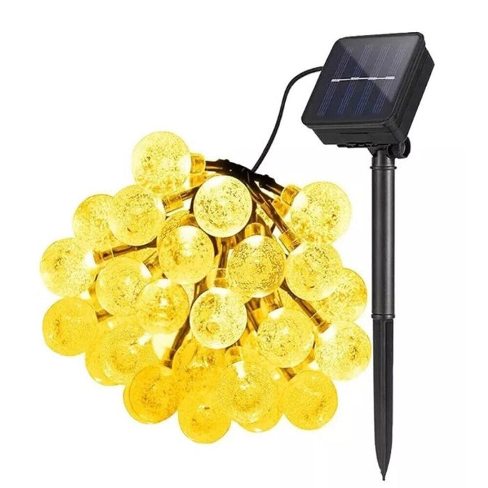 Luci Di Natale Catena 60 LED TUBO ad Energia Solare 11 mt luce Calda QP11M60
