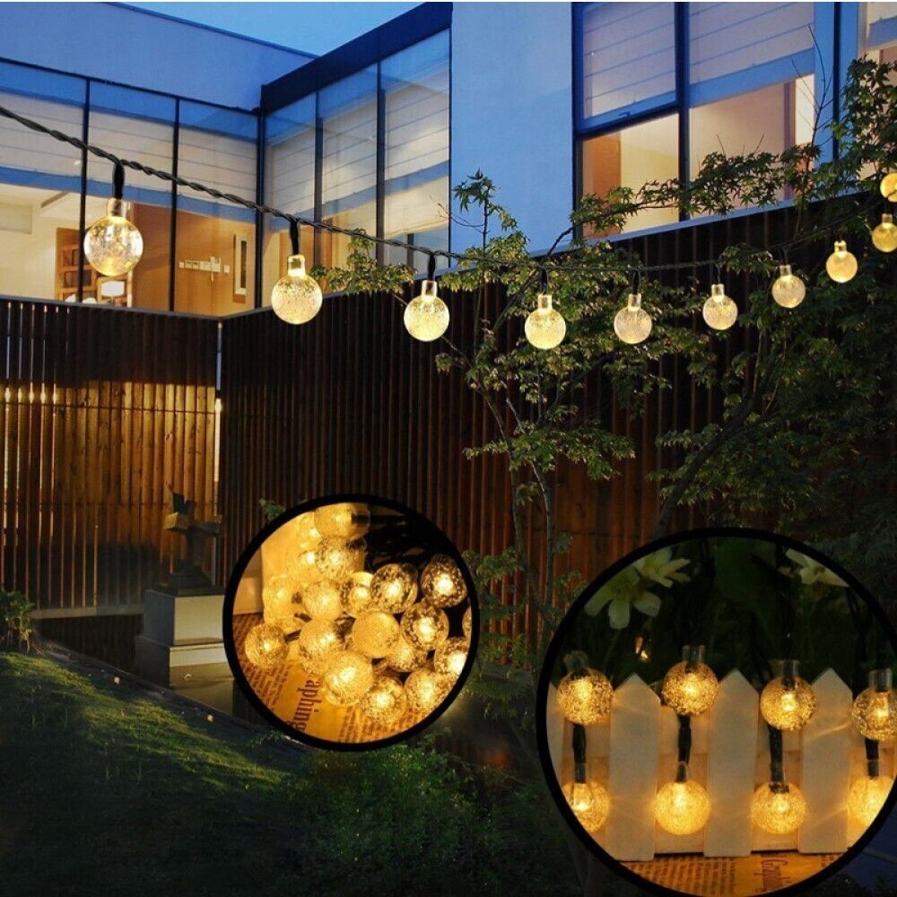 Luci Di Natale Catena 60 LED TUBO ad Energia Solare 11 mt luce Calda QP11M60