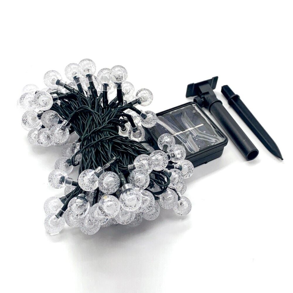 Luci Di Natale Catena 60 LED TUBO ad Energia Solare 11 mt luce Calda QP11M60