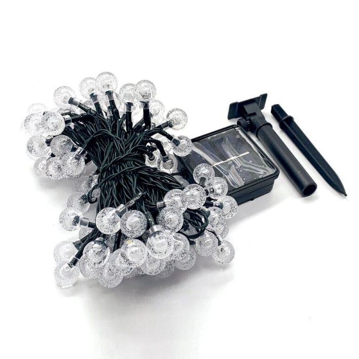 Luci Di Natale Catena 60 LED TUBO ad Energia Solare 11 mt luce Calda QP11M60