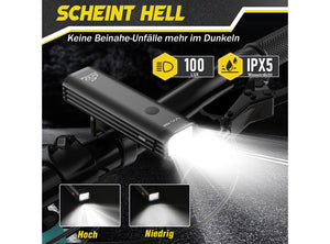 Luci LED per Bicicletta Anteriori e Posteriori Gisaee Impermeabili e Ricaricabili Tramite USB-C IPX5