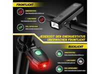 Luci LED per Bicicletta Anteriori e Posteriori Gisaee Impermeabili e Ricaricabili Tramite USB-C IPX5