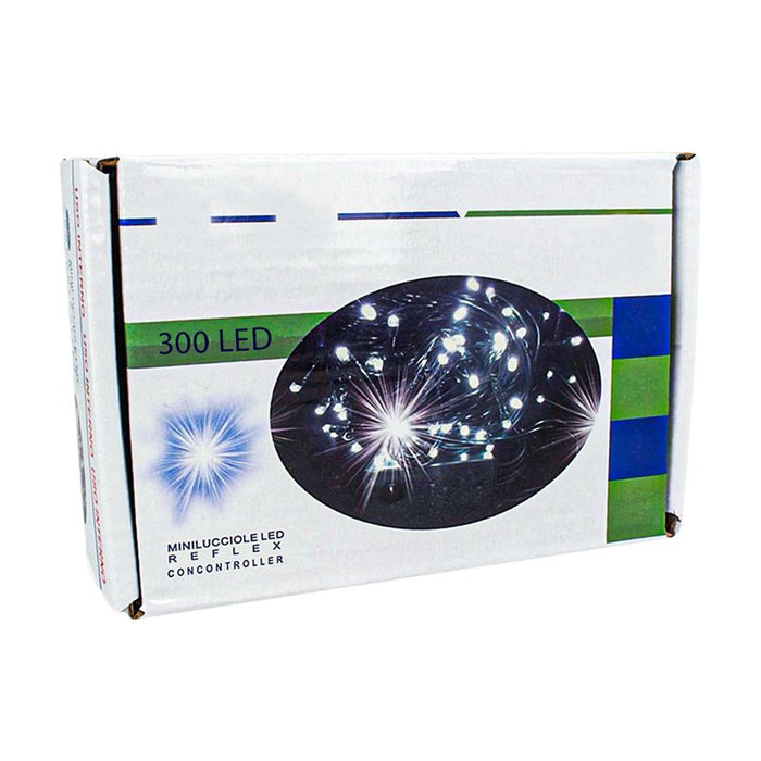 Luci Per Natale Catena 300 Led 24M Colore Blu IP44 Lucciole Per Decorazione Natalizie Con Filo Verde