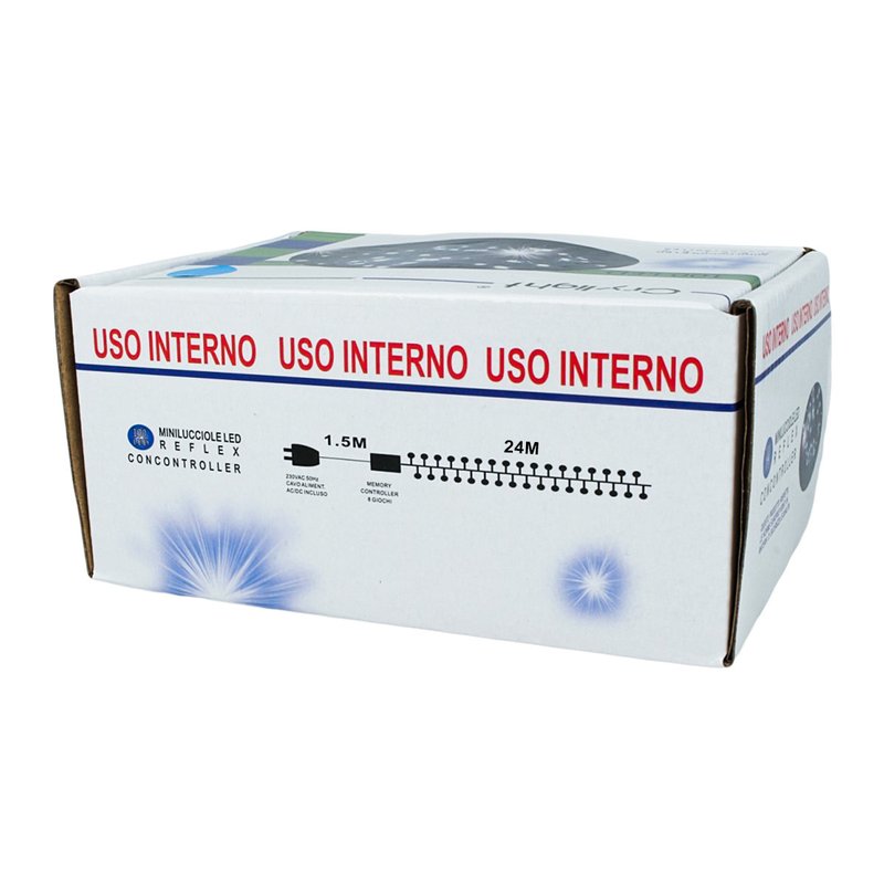 Luci Per Natale Catena 300 Led 24M Colore Blu IP44 Lucciole Per Decorazione Natalizie Con Filo Verde