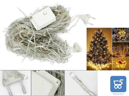Luci a LED Pinpoxe lucine a LED Natale impermeabili Bianco Caldo 93 LED Collana da 4 Metri di lunghezza