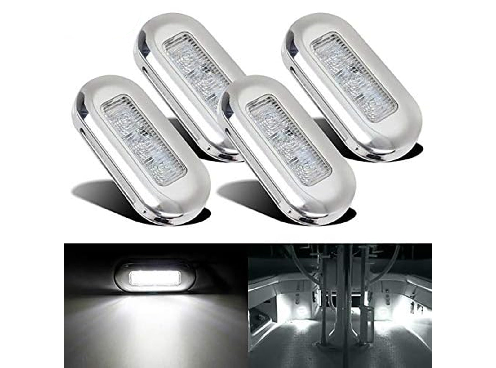 Luci di Cortesia Piattaforma per Scale Lampada 12V di Segnalazione per Barche Marine Grande Impermeabile A LED 4pz