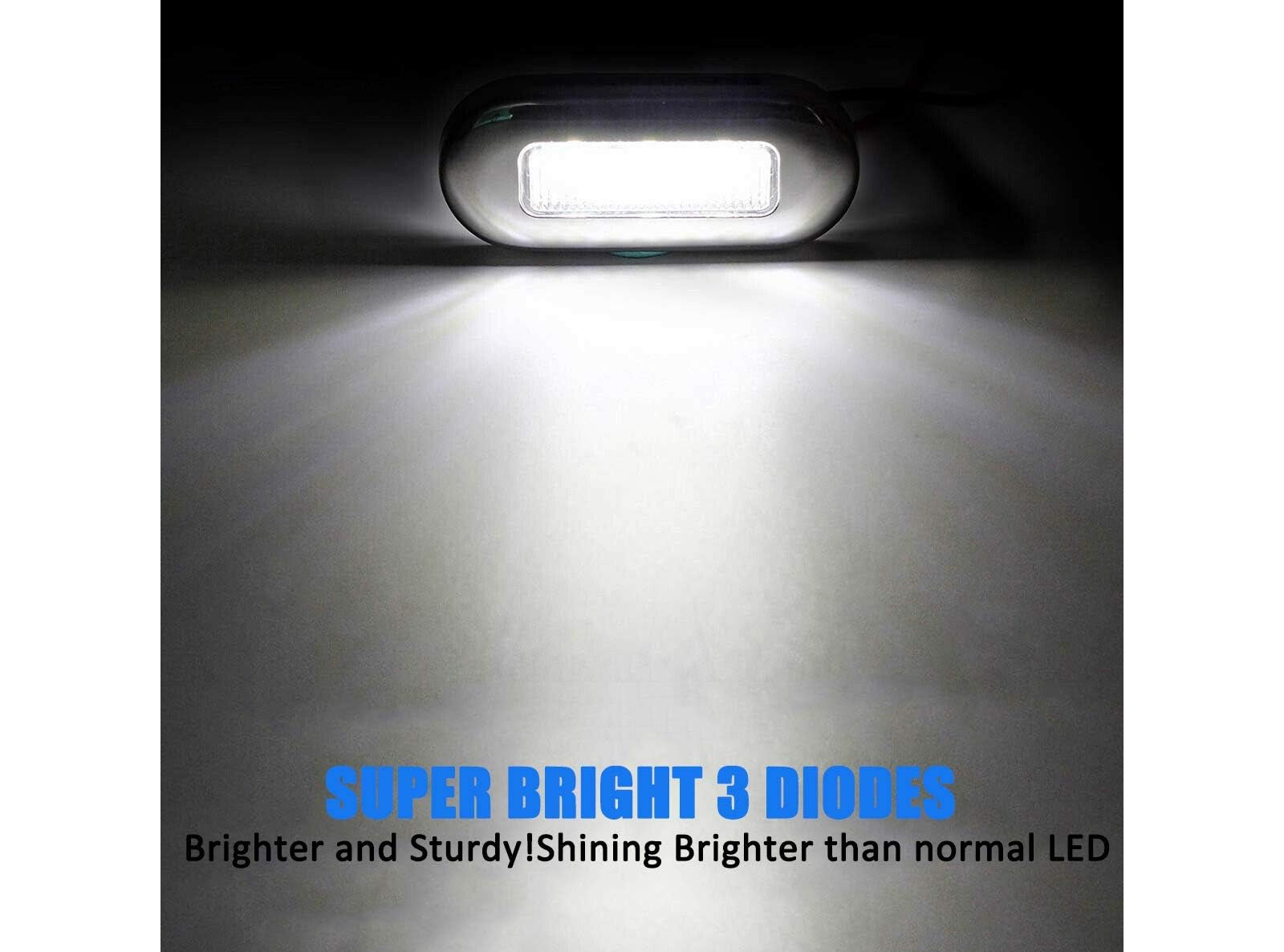 Luci di Cortesia Piattaforma per Scale Lampada 12V di Segnalazione per Barche Marine Grande Impermeabile A LED 4pz