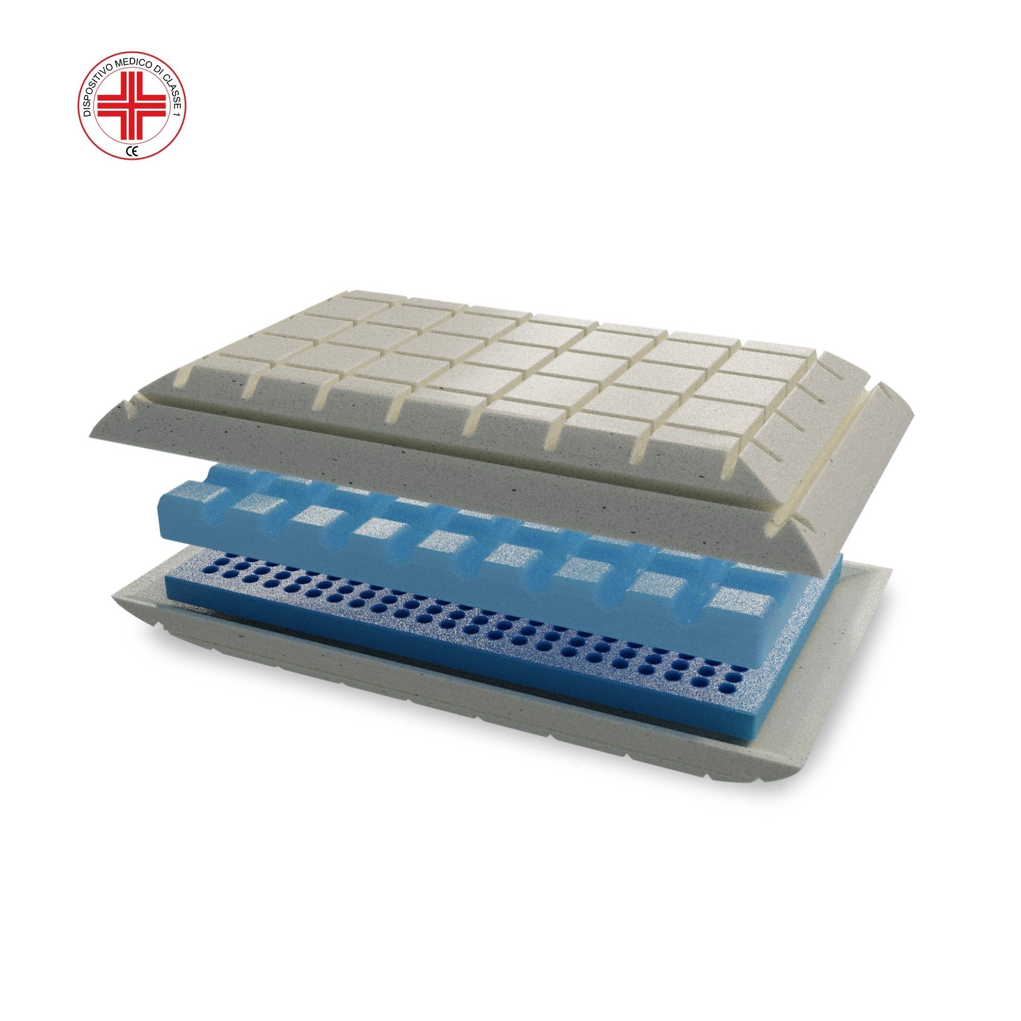 Cuscino in memory foam per Recupero Muscolare - Precisione Laser in Grafite - Lunar - 72x42x16cm