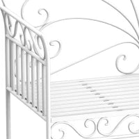 Panchina da Esterno a 2 Posti , Panchina Biposto da Giardino Stile Romantico Ferro 113.5 x 50 x 96cm Bianco