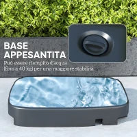 Ombrellone a Braccio 2.5x2.5 m con Base Riempibile, Manovella e Testa Inclinabile, Grigio Scuro