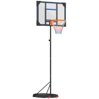 Canestro Da Basket Per Bambini, Altezza Regolabile Da 210-260 cm Esterno E Interno Con Ruote, Base Pesante, Blu